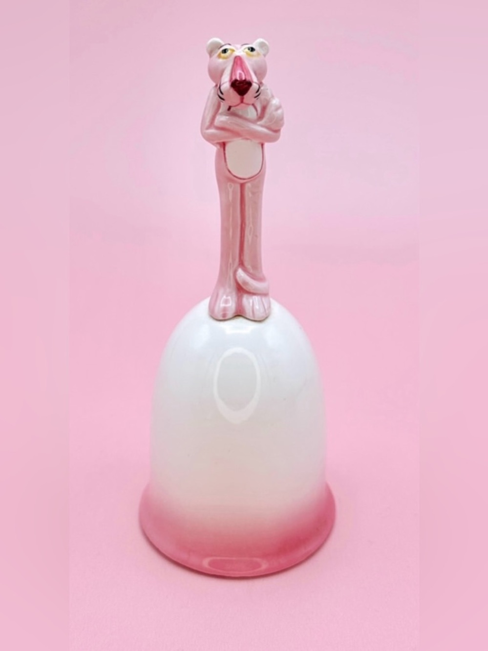 Vintage Retro Pink Panther RO 1982 Collectible Ceramic Bell Japan